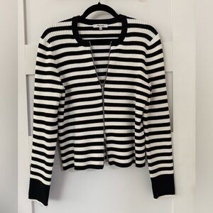Madewell Black and White Striped Cardigan